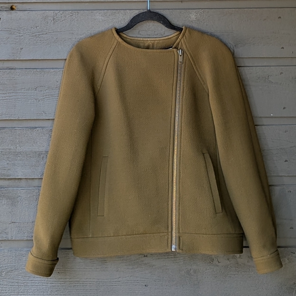 J. Crew Double Cloth Wool Jacket in Olive Brown Size 6 - Picture 11 of 11